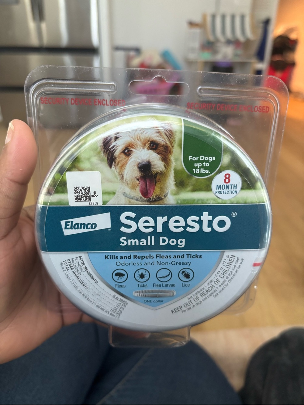 Elan Seresto Small Dog Collar - Teal and White Packaging